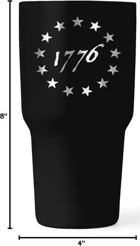 Miniatura 10 de Betsy Ross 1776 - Vaso patriótico de 30 onzas con la bandera estadounidense, taza de viaje para café patriótico, vaso de viaje con doble aislamiento