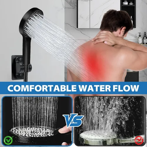 Miniatura 5 de Cabezal de ducha, cabezal de ducha de lluvia de 12 pulgadas con combo de rociador de mano y brazo de extensión ajustable, manguera de lluvia de alta