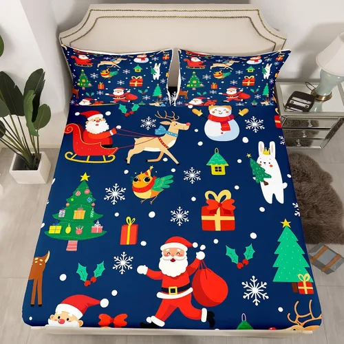 Miniatura 18 de Erosebridal Divertida sábana bajera ajustable de Halloween para niños, lindo juego de ropa de cama de calabaza fantasma, decoración de Halloween