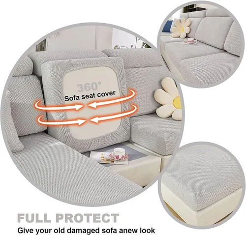 Miniatura 5 de Fundas elásticas para asiento de sofá, en forma de L, fundas de sofá seccionales, fundas de cojín lavables para sofá