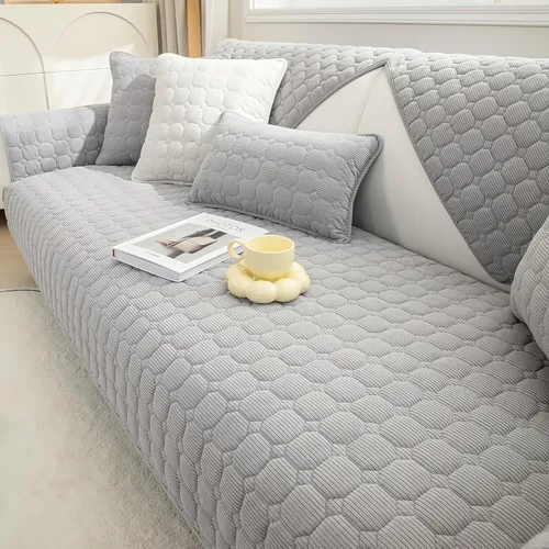 Miniatura 13 de JIAN YA NA Funda para Sofá Seccional, Divertida Funda de Chenilla Difusa para Sofá, Protector de Muebles Antideslizante para Mascotas y Niños, Sofá