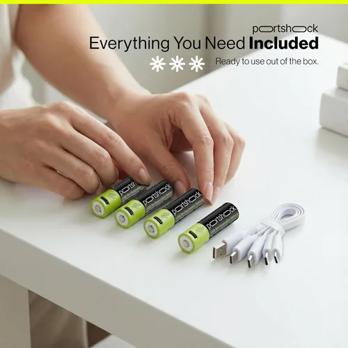 Miniatura 6 de D Baterías recargables USB C (paquete de 2) – 1.5 V 5000 mAh de litio de alta capacidad – 4 horas de carga rápida D baterías con cable