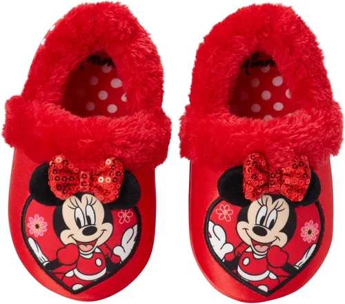 Miniatura 4 de Disney Girls' Minnie Mouse Slippers - Plush Fuzzy Slippers, Non-Skid Sole (ToddlerLittle GirlBig Girl)