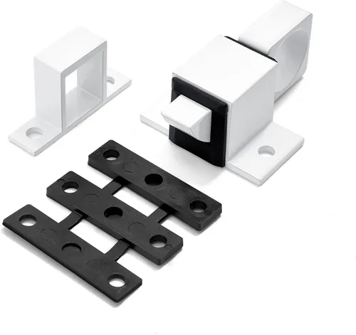 Miniatura 11 de INIRET 4 paquetes de pestillos de cierre automático para puertas, cerradura de puerta de resorte plateada, pestillo de seguridad de aleación