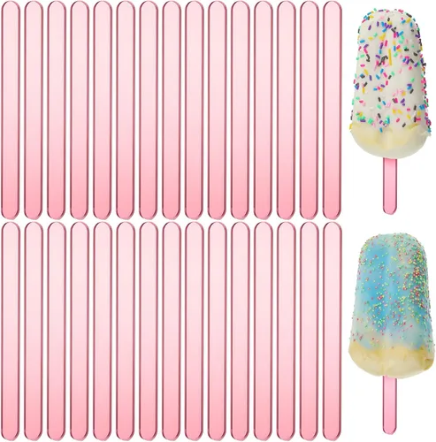 Miniatura 20 de 30 palitos de acrílico reutilizables para tartas, molde para tartas, espejo, palitos de helado, molde para tartas para el hogar, pasteles, dulces