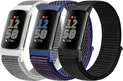 Miniatura 11 de Correas de nailon para reloj deportivo compatibles con Fitbit Charge 6/5, correa de muñeca ajustable, transpirable, de repuesto, suave, de bucle