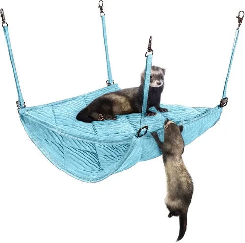 Hamaca de hurón para jaula – Clips de felpa doble para colgar literas – perfecta para 2 o más mascotas pequeñas (ratas, hurones, hámsters,
