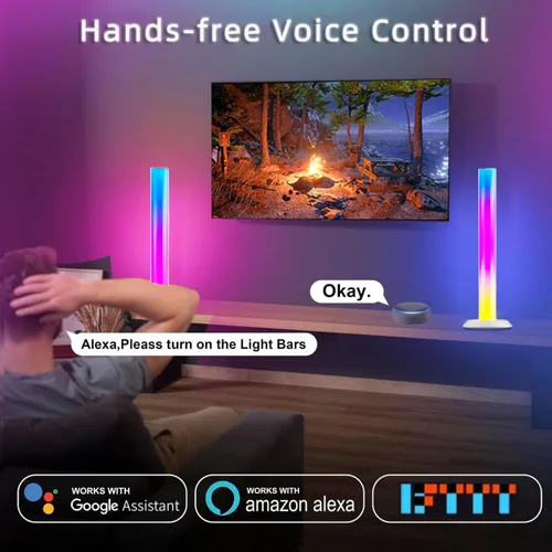 Miniatura 3 de Barra de luz LED inteligente, retroiluminación de TV, iluminación ambiental, compatible con Alexa, barra de luz RGB para habitación con 16 millones