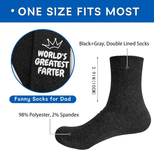 Miniatura 2 de Mason Life Calcetines divertidos para hombre, regalos de cumpleaños para papá, regalos divertidos para papá, el mejor pedo del mundo, I Mean Father