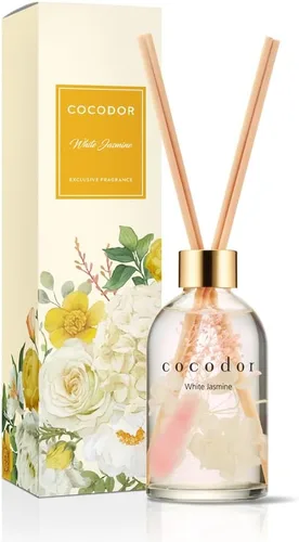 Miniatura 49 de COCODOR Juego de Difusor de Varillas de Junco con Flores / 6.7 oz / Eucalipto Limón / Difusor de Aroma con Varillas Fragancia para el Hogar Difusor