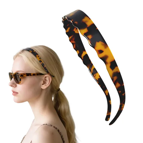 Miniatura 20 de Diademas de acetato para mujer - Diademas delgadas antideslizantes con dientes, diseño amigable con gafas, accesorios para el cabello estilo 90s