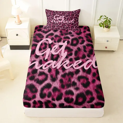 Miniatura 19 de Feelyou Leopard Print Lips Fitted Sheet Twin Size for Kids Boys Girls Cheetah Print Bed Sheets Set 16" Deep Pocket Soft Breathable Microfiber