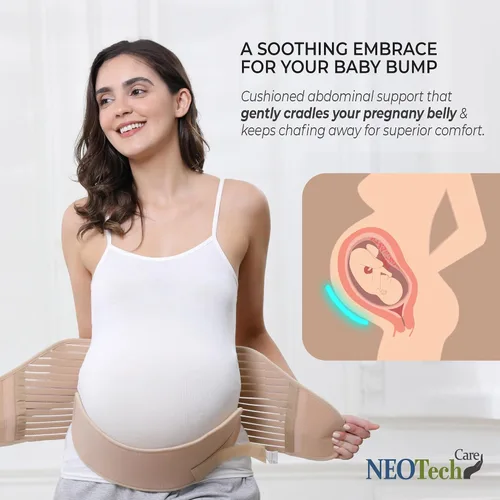 Miniatura 24 de NeoTech Care Cinturón de maternidad para embarazo, soporte para espalda, abdomen, cintura, pelvis (talla L, color marfil)