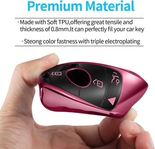 Miniatura 4 de Tukellen Funda protectora especial de TPU suave para llavero de Mercedes Benz, compatible con Clase E 2017-2023 Clase E 2018-2021 Clase S 2019-2023