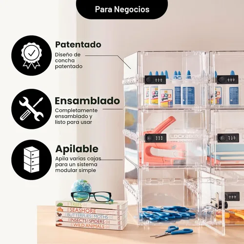 Miniatura 10 de Lockabox One™ Caja de Seguridad Premium Caja de Seguridad con Cerradura de Combinación Mediana para Alimentos, Medicamentos y Seguridad