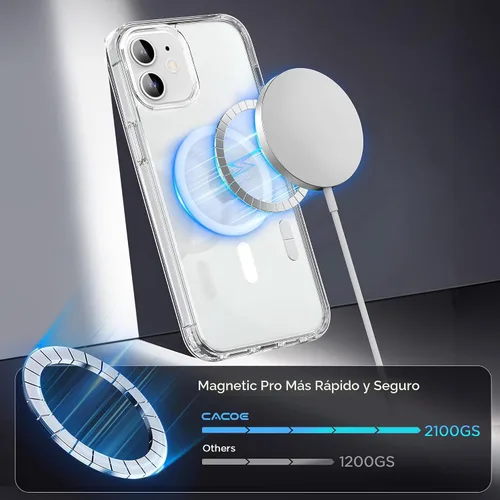 Miniatura 3 de CACOE Funda magnética para iPhone 12 y iPhone 12 Pro de 6.1 pulgadas - Compatible con MagSafe y soporte magnético para teléfono en el automóvil,