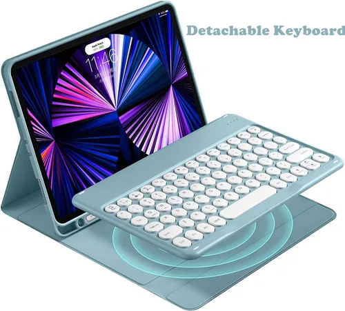 Miniatura 3 de Funda de teclado para Galaxy Tab S10 Plus/S9 FE Plus/S9 Plus (12.4 pulgadas), Galaxy Tab con combinación de teclado y mouse, funda magnética Azul