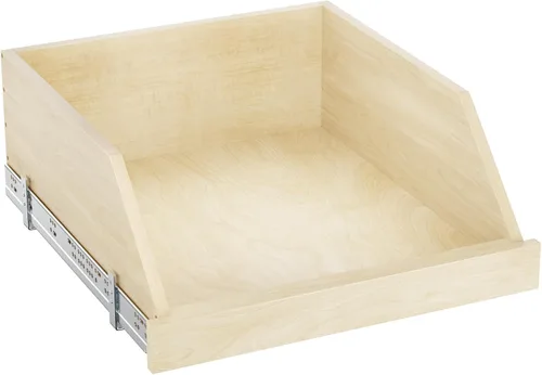 Miniatura 11 de ROOMTEC Organizador de gabinete extraíble con correderas de riel de extensión completa, estante extraíble de madera para armario de cocina