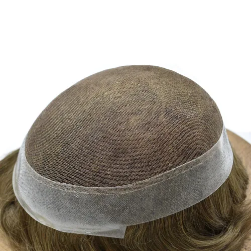 Miniatura 6 de Toupee Hair System para hombres, postizos de encaje suave, sistema de reemplazo de cabello para hombre, línea capilar de PU, pieza de pelo tipo