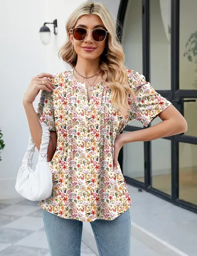 Miniatura 6 de LUYAA Blusas casuales de manga larga para mujer, túnica elegante, cuello en V, botones, ropa de oficina, otoño e invierno