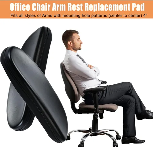 Miniatura 3 de Almohadillas de repuesto para reposabrazos de silla de oficina, con forma ovalada, piezas para silla de oficina, reposabrazos para silla