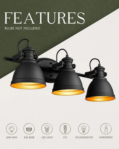 Miniatura 2 de Lámpara colgante moderna, juego de 2 lámparas colgantes, 3 luces montadas en la pared sobre el espejo