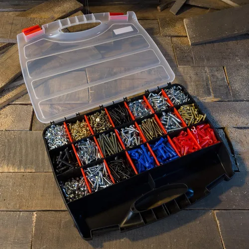 Miniatura 4 de Caja organizadora de herramientas con divisores - Organizador portátil de 23 compartimentos para piezas pequeñas Caja de herramientas portátil