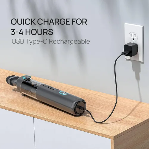 Miniatura 6 de Ofuzzi H8 Apex - Aspiradora de mano portátil con 12000 Pa de alta potencia, ultraligera de 1.2 libras, carga rápida USB-C, mini aspiradora de Gris
