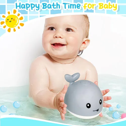 Miniatura 5 de TFS TOP·FANS Juguete de baño de ballena para bebé infantil: fuente luminosa de 6 a 12 meses de edad, bañera de 18 a 24, piscina, 3, 4, 5, 7, 8, 9