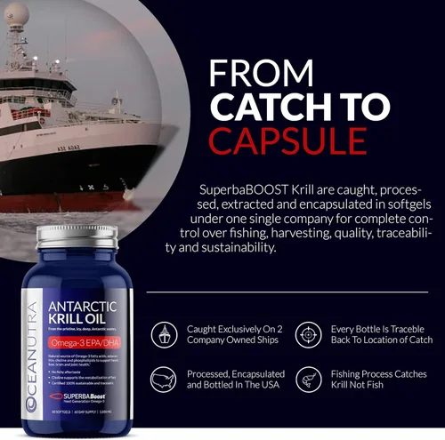 Miniatura 6 de Aceite de Krill Orgánico 100% Puro 1000mg, 60 Días, Omega 3, Concentración Más Alta 56% Fosfolípidos, Capturado Silvestre, SuperbaBoost Antártico