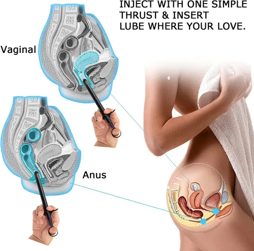Miniatura 6 de Jeringas aplicadoras de lubricante reutilizables, lanzador de inyector de lubricante con escalas precisas, lubricante anal personal de 6.5 pulgadas