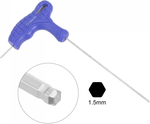Miniatura 3 de uxcell Llave inglesa con mango en T de llave hexagonal de extremo de bola de 0.059 in, acero métrico CR-V