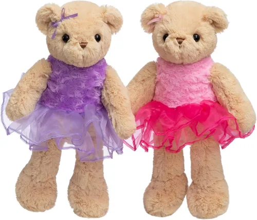 Miniatura 6 de Oso de peluche de bailarina con falda tutú, regalo de recital de cumpleaños para niñas y niños, 21 pulgadas, color rosa