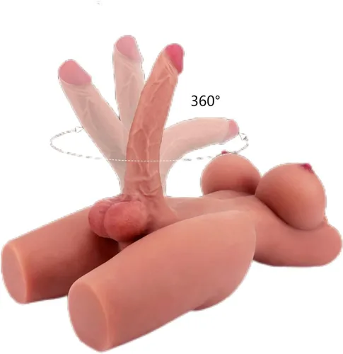 Miniatura 2 de Muñeca sexual transexual con consolador realista, juguete de masturbación masculina con pechos grandes, vagina anal para hombres, muñeca sexual