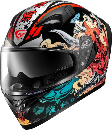 Miniatura 13 de KYPARA Casco de motocicleta de cara completa con visera interna tintada y aprobado por DOT para ciclomotor, ATV Cruiser Scooter