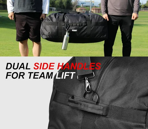 Miniatura 6 de Fitdom Bolsa de viaje de equipo deportivo extra grande de alta resistencia con hombro ajustable y correas de compresión Perfecto para entrenadores