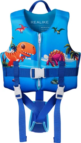 REALIKE Chaleco de Natación para Niños Flotadores para Niños Pequeños Correa de Seguridad Ajustable Ayudas de Natación para Niños Pequeños Niños