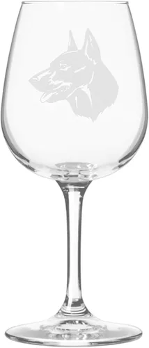 Miniatura 130 de Copa de vino de 12.75 onzas con diseño de perro grabado