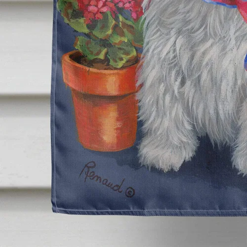Miniatura 220 de Caroline's Treasures PPP3090GF - Bandera decorativa para jardín de bulldog inglés y otoño, para exteriores, patio, flores, tamaño de jardín