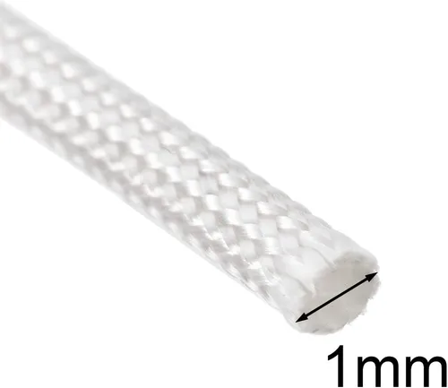 Miniatura 3 de uxcell Manga de la trenza del aislamiento, 33Ft-0.039 in alto TEMP manga de fibra de vidrio de silicona blanca