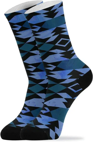 Calcetines de tubo atléticos divertidos para hombre, calcetines de vestir de crayón, Patrón nativo americano.