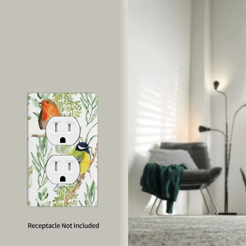 Miniatura 5 de Placas de interruptor de luz dúplex individuales y cubiertas de enchufe, placa de pared eléctrica decorativa para receptáculo, decoración de enchufe