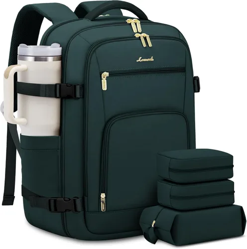 Miniatura 43 de LOVEVOOK Mochila de viaje para mujer y hombre, Beige, Mochilas de viaje