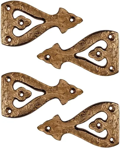 Miniatura 26 de Adonai Hardware Alleluia - Bisagras delanteras de hierro fundido antiguo (3.2 pulgadas x 10 unidades, negro mate) para puertas de granero, puertas