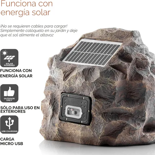 Miniatura 5 de Alpine Corporation 27,9 cm de alto Altavoz impermeable inalámbrico con Bluetooth alimentado por energía solar con rango de 15 metros, sonido de alta