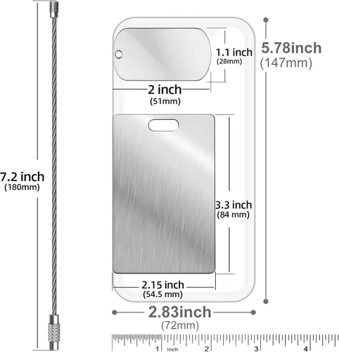 Miniatura 15 de Etiquetas de equipaje personalizadas para maletas y mochilas, etiquetas de nombre personalizadas de metal de acero inoxidable para niños, mujeres
