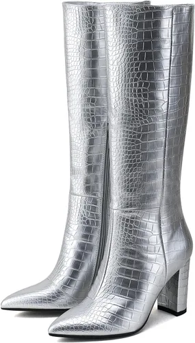 Miniatura 7 de Modatope Botas altas hasta la rodilla para mujer, botas altas de equitación para mujer, botas largas de pantorrilla, botas GoGo, botas gruesas