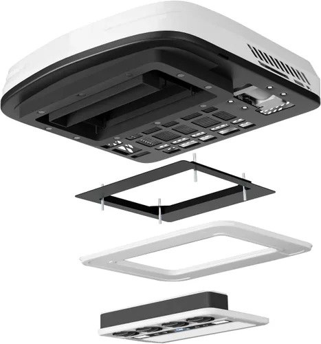 Miniatura 8 de Aire acondicionado para caravana, 12 V, 10000 BTU, aire acondicionado de techo para caravanas, camiones, furgonetas, cámperes, tractor, unidad de CA