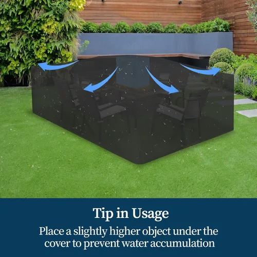 Miniatura 7 de Easy-Going Funda rectangular para muebles de patio, impermeable, para mesa de comedor y silla, anti-UV, juego de fundas de sofá seccional exterior