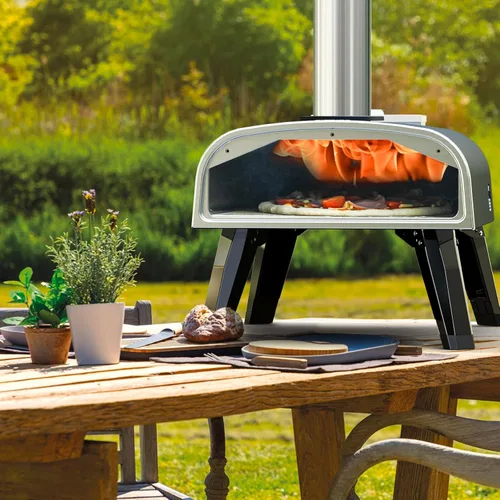 Miniatura 9 de aidpiza Horno de pizza al aire libre de 12 pulgadas, horno de pizza de leña de pellets para exteriores, horno de pizza portátil de acero inoxidable